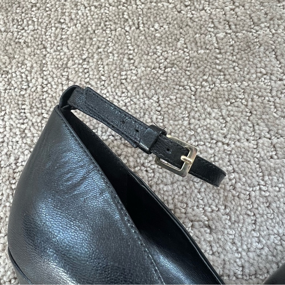 Nine West Eviee Black Leather Wedge Pumps - Picture 10 of 12